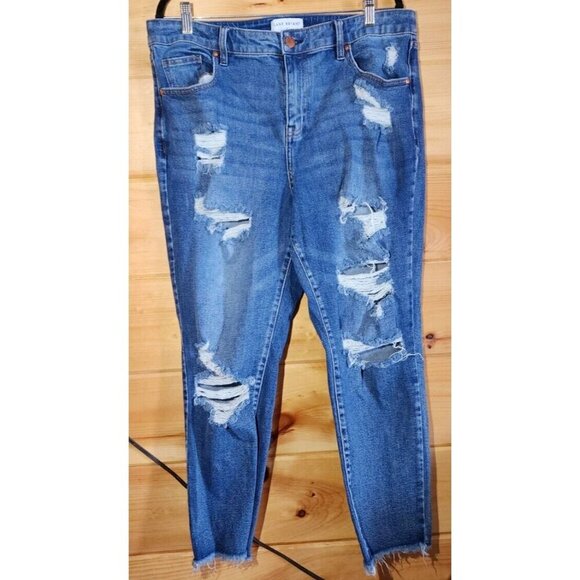 LANE BRYANT Womens Size 14 Distressed Signature Fit Mid Rise Flex Skinny Jeans - Picture 4 of 16